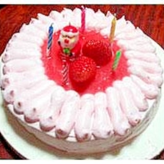 ピンク色のデコケーキ！ピンクのクリスマスケーキ！